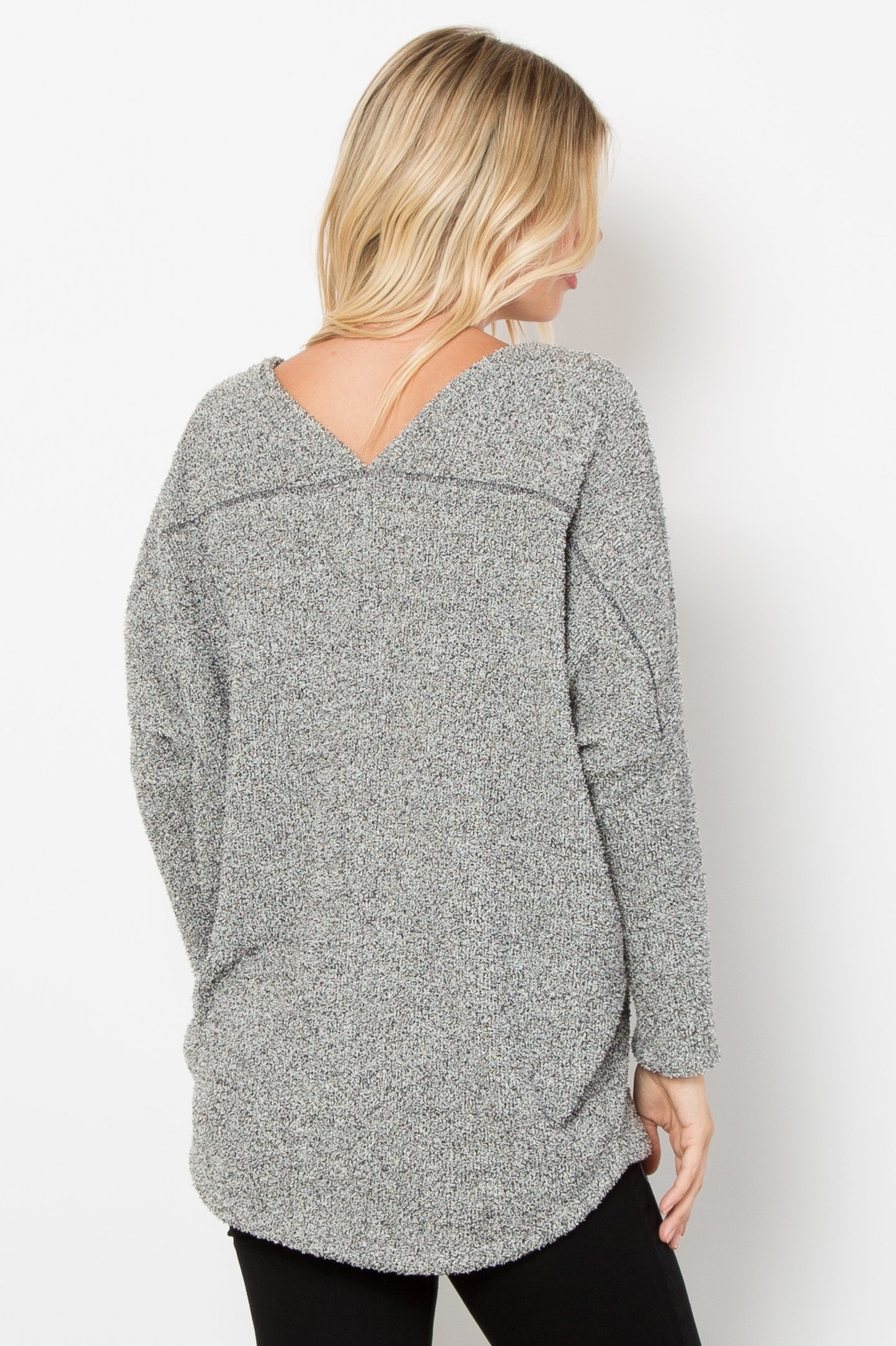 Round About V Neck Sweater (Grey)