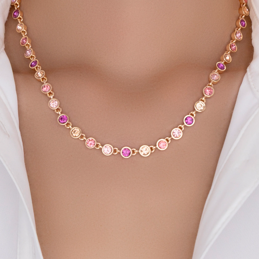 Lana Bezel Choker Necklace - Berry Mix