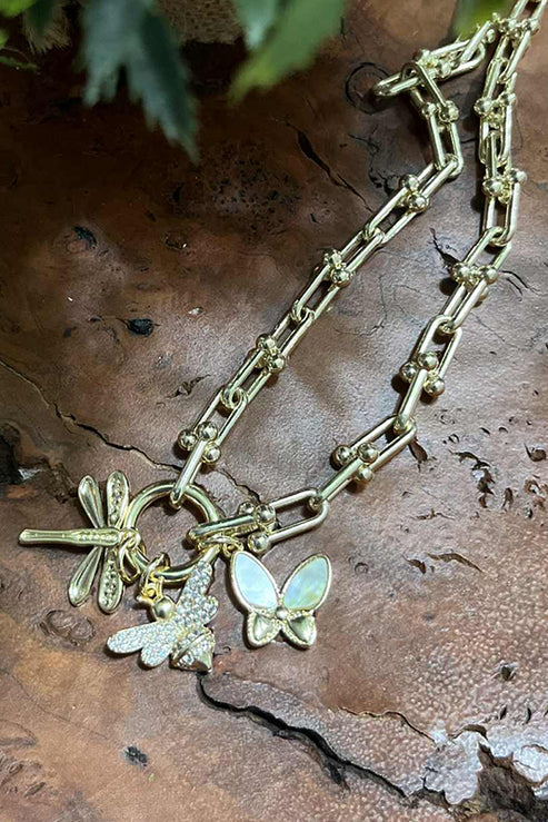Flutter Wings Charm Necklace - Delta Swanky Girl