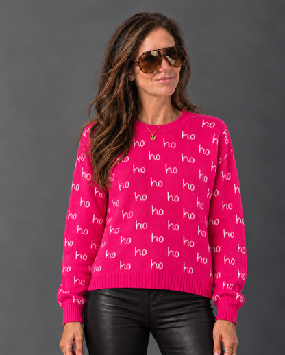 The Holly Jolly Sweater | Ho Ho Ho Holiday Knit Sweater