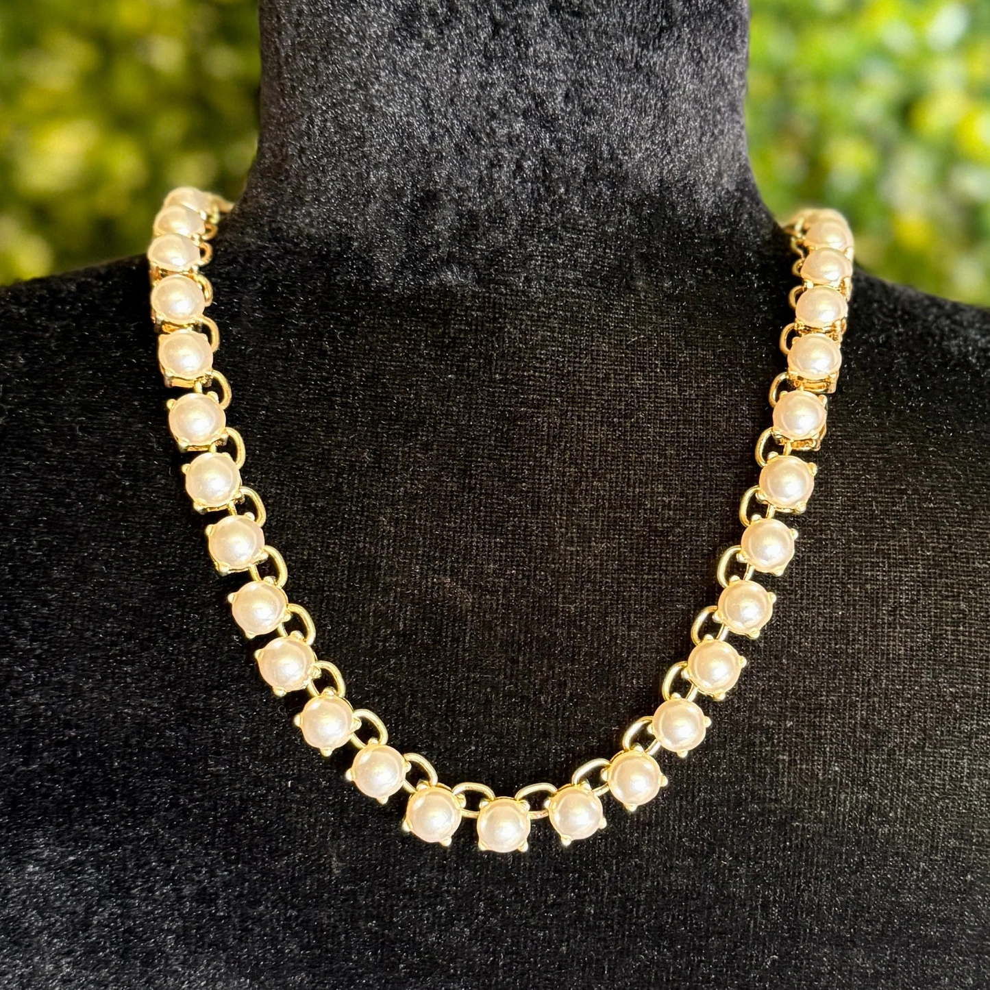 Stationed Pearl Eternity Necklace