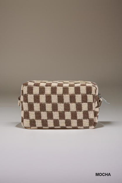 Check Yourself Cosmetic Bag (Brown)