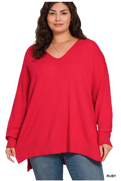 Curvy Miss Who I Was Sweater (Red)