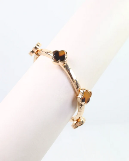 Reuben Clover Stretch Bracelet - Tortoise