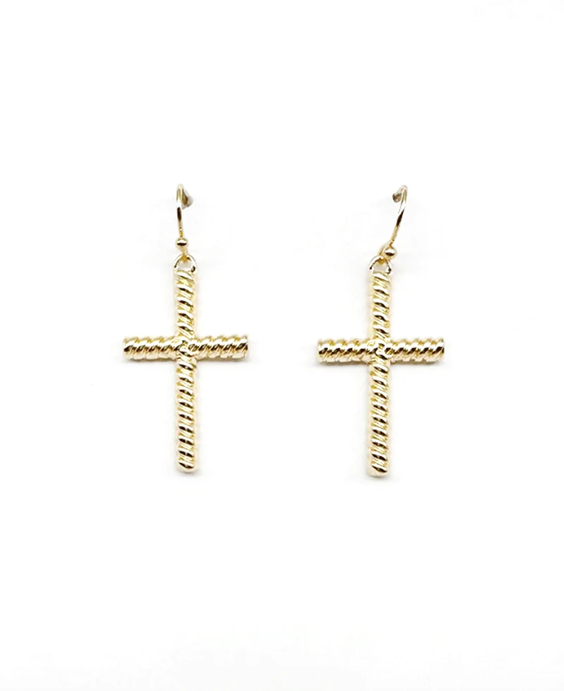 Shepherd Rope Cross Drop Earring