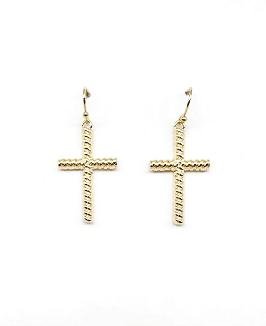 Shepherd Rope Cross Drop Earring