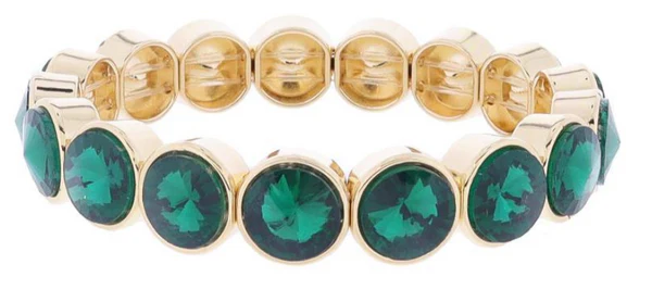 Kindred Bezel Stretch Bracelet - Emerald