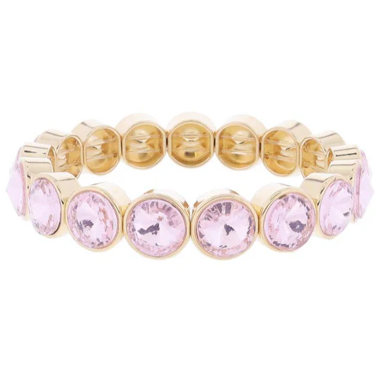 Kindred Bezel Stretch Bracelet - Pink