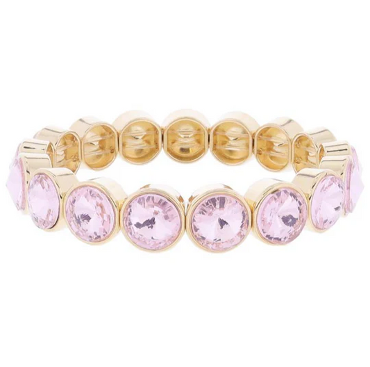 Kindred Bezel Stretch Bracelet - Pink