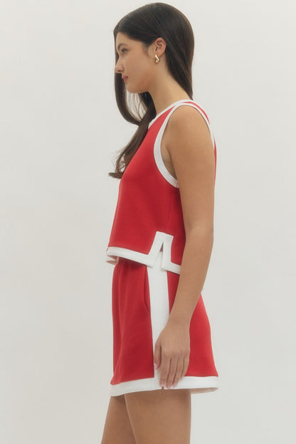 Marina Luxe Two Piece Skirt Set - Red - Delta Swanky Girl
