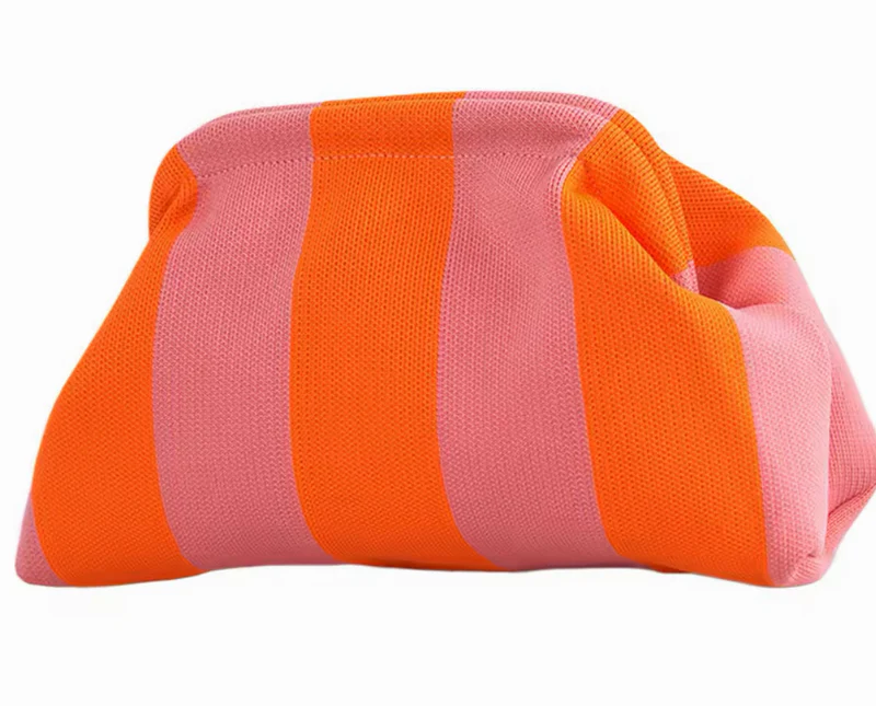 Urban Chic Stripe Clutch - Pink/Orange