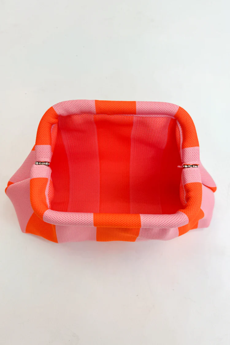 Urban Chic Stripe Clutch - Pink/Orange