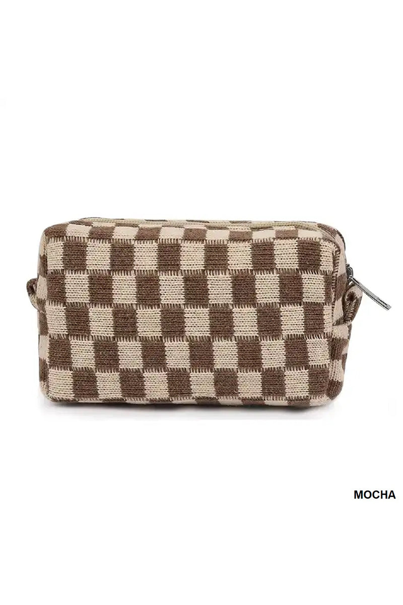 Check Yourself Cosmetic Bag (Brown)