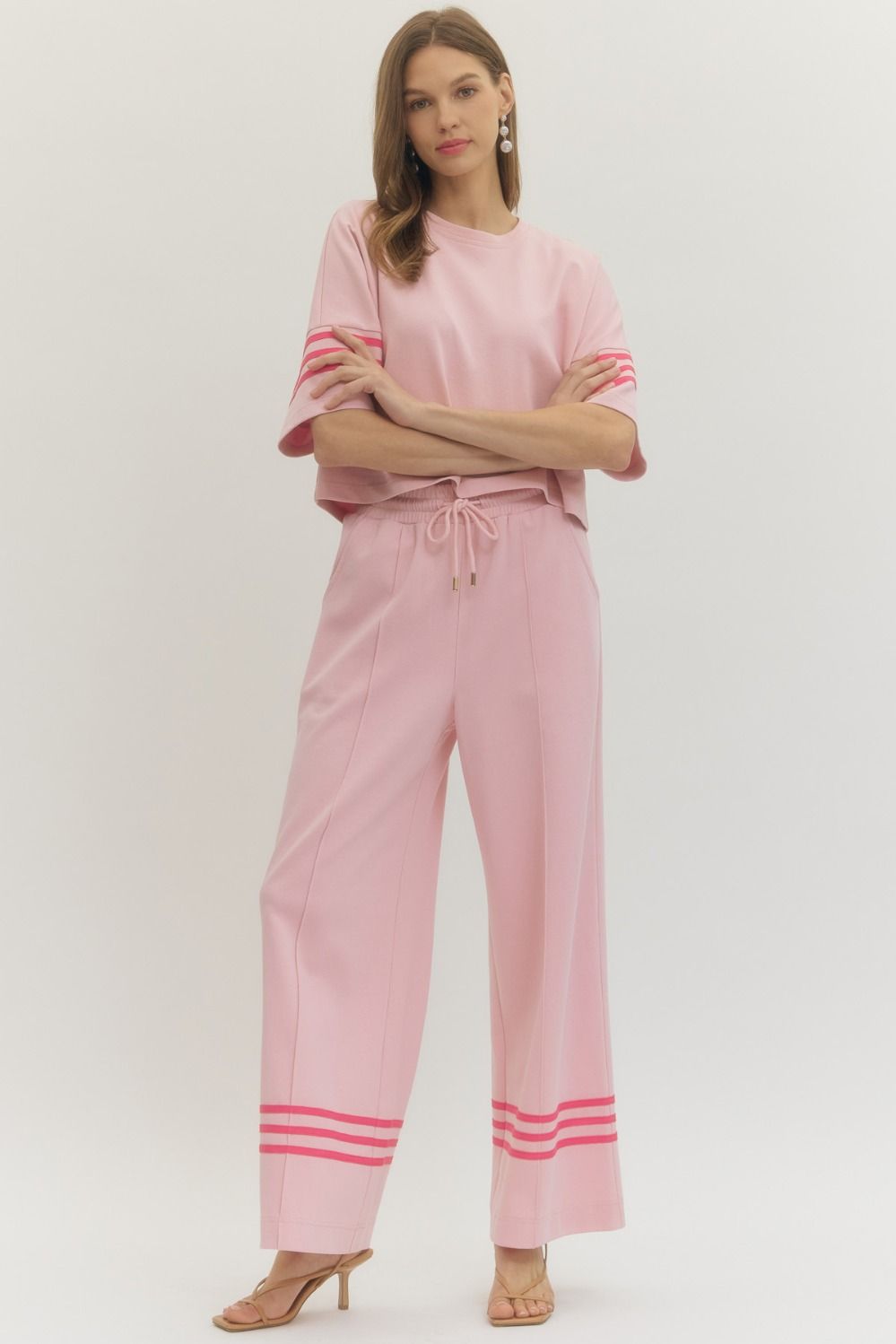 Change Of Heart Pant Set - Pink - Delta Swanky Girl