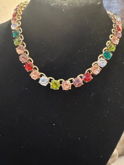 Rainbow Baguette Eternity Necklace