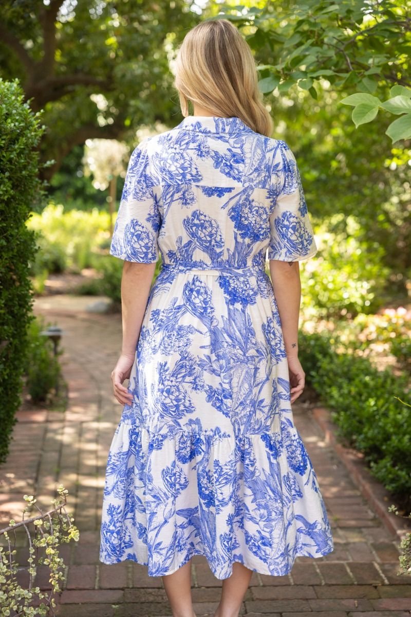 Bayside Breeze Floral Midi Dress - Delta Swanky Girl