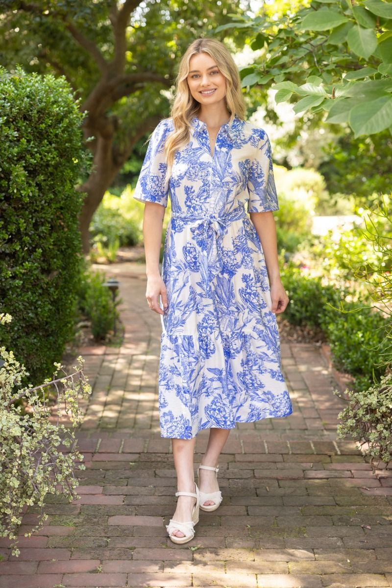 Bayside Breeze Floral Midi Dress - Delta Swanky Girl