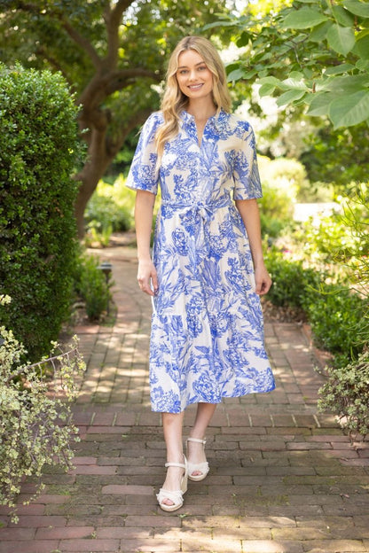 Bayside Breeze Floral Midi Dress - Delta Swanky Girl