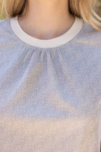 The Cream Social Top | Faux Leather Bubble Sleeve Top