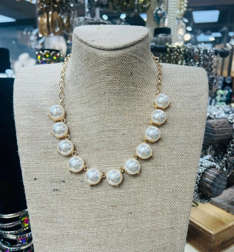 Cathedral Set Pearl Link Necklace