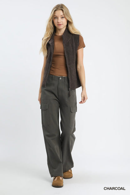 Top Shelf Ribbed Sweater Vest - Brown