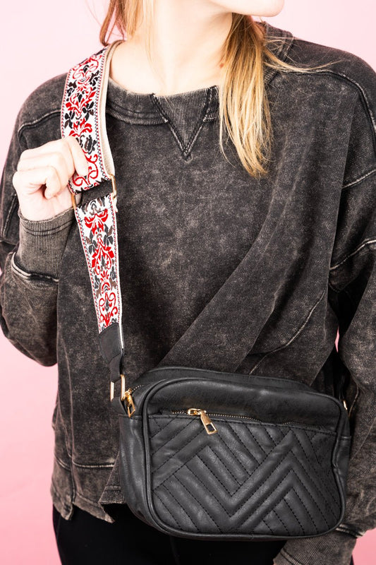 Willow Crossbody Bag - Black/Ruby