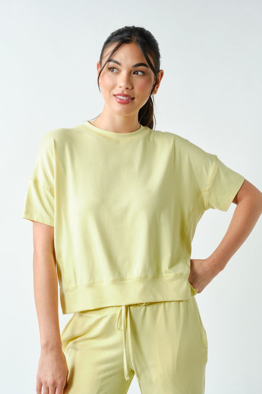 Brushed Hacci Short Set - Yellow - Delta Swanky Girl
