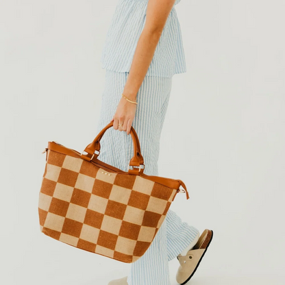 The Market Muse Tote | Patterned Jute Crossbody Tote