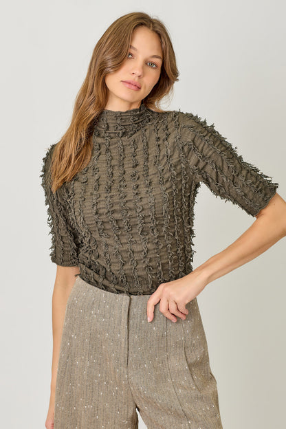 In The Loop Fringe Top - Brown