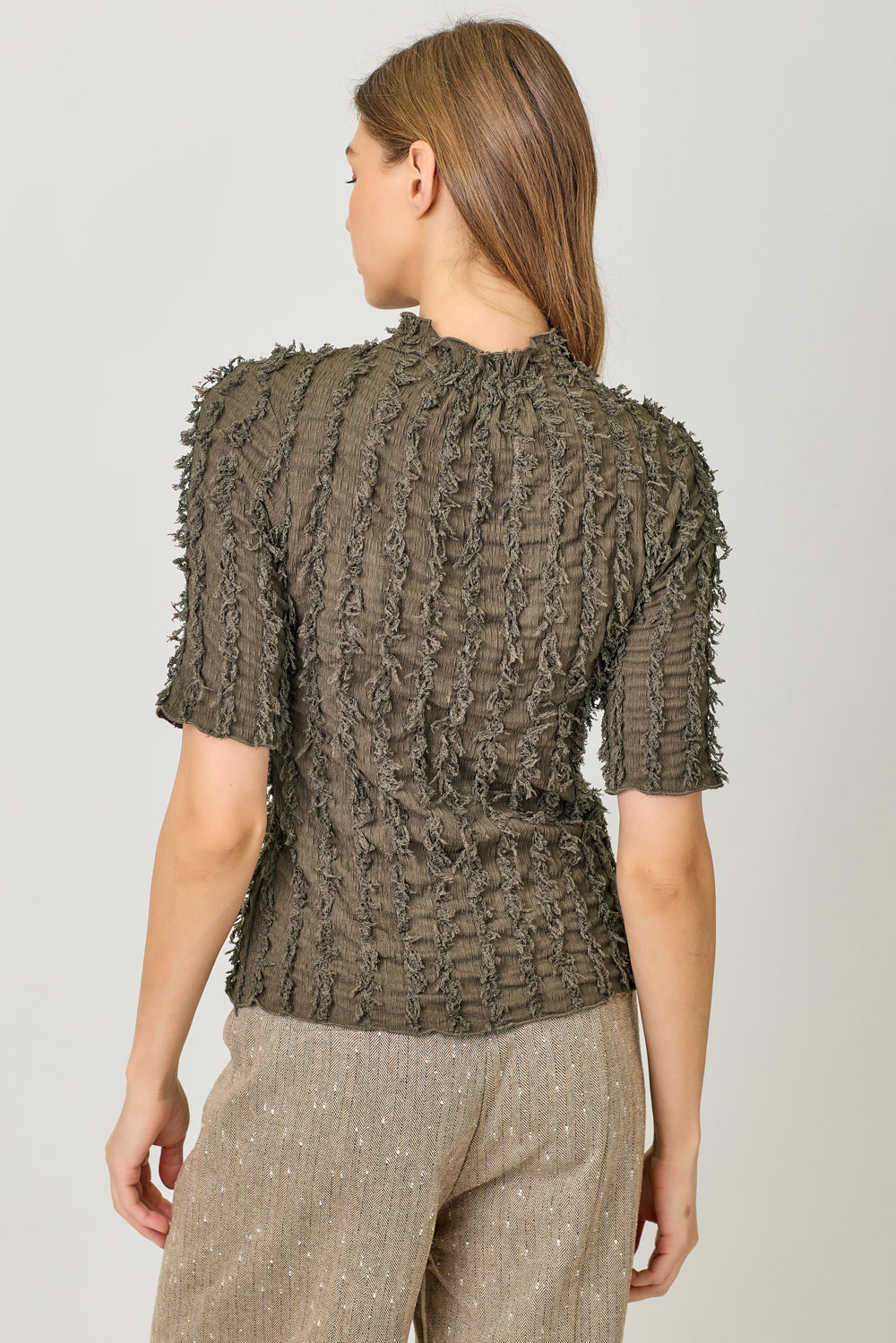 In The Loop Fringe Top - Brown