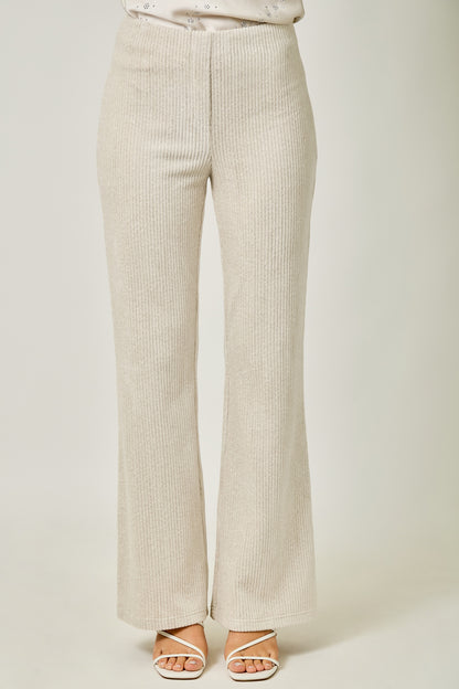 Velveteen Corduroy Bootcut Trouser - Ivory