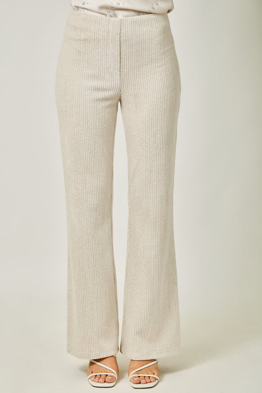 Velveteen Corduroy Bootcut Trouser - Ivory