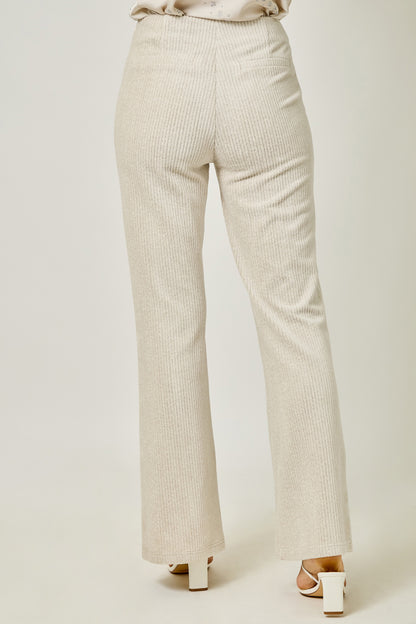 Velveteen Corduroy Bootcut Trouser - Ivory