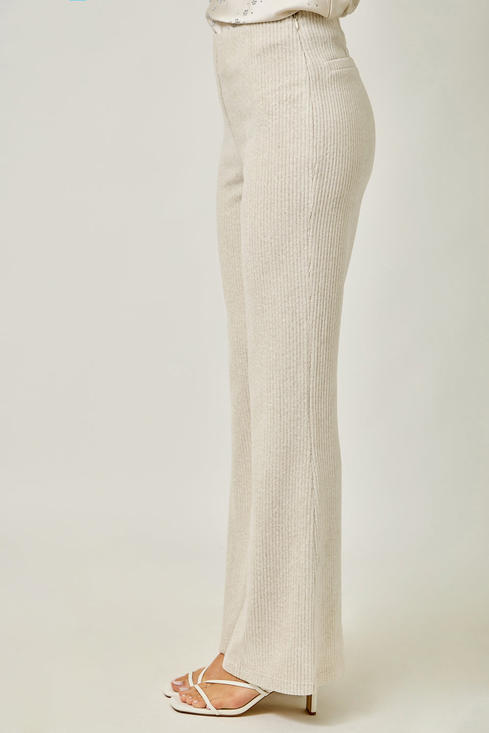 Velveteen Corduroy Bootcut Trouser - Ivory