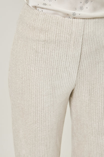 Velveteen Corduroy Bootcut Trouser - Ivory