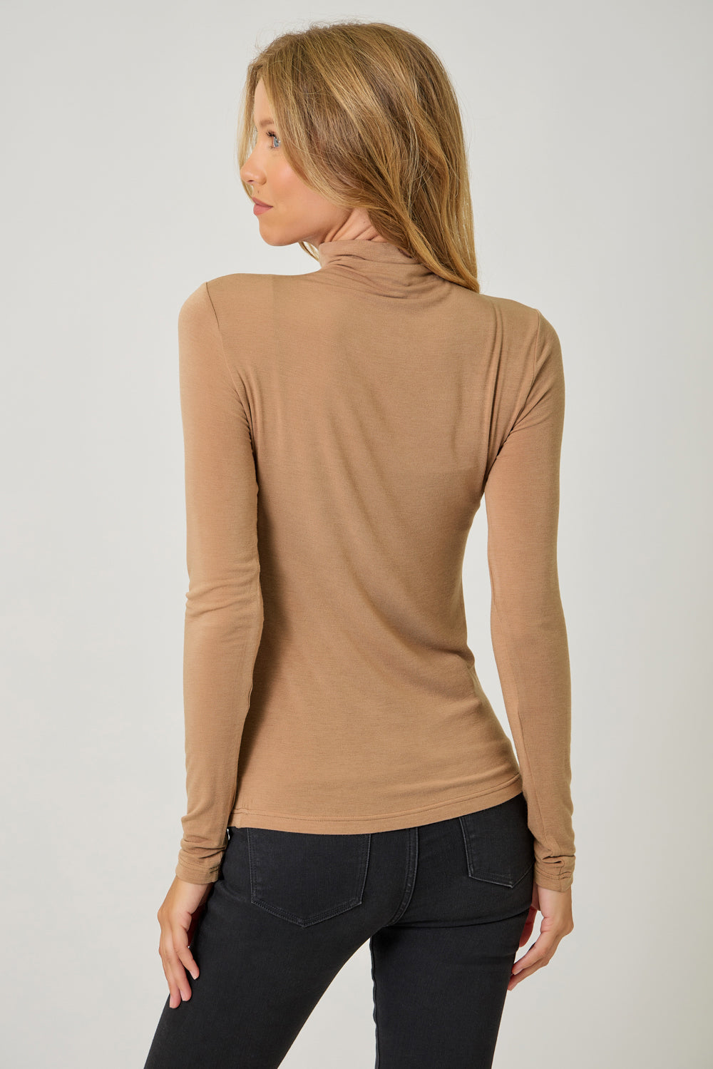 Not So Basic Mock Neck Top - Almond