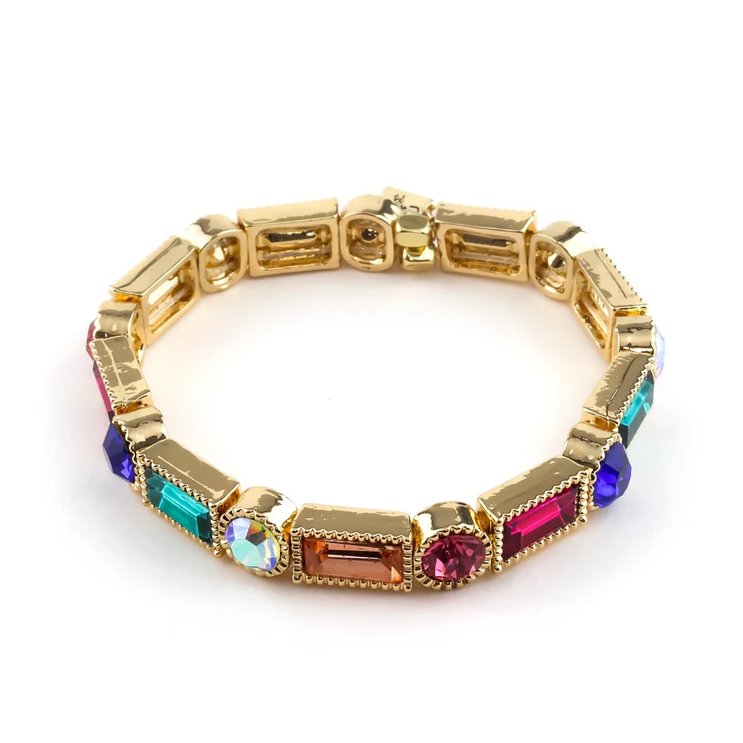 Mosaic Mixed Cuts Crystal Bracelet - Multi
