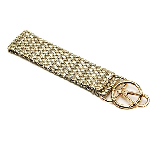 Woven Keychain Wristlet (Gold)