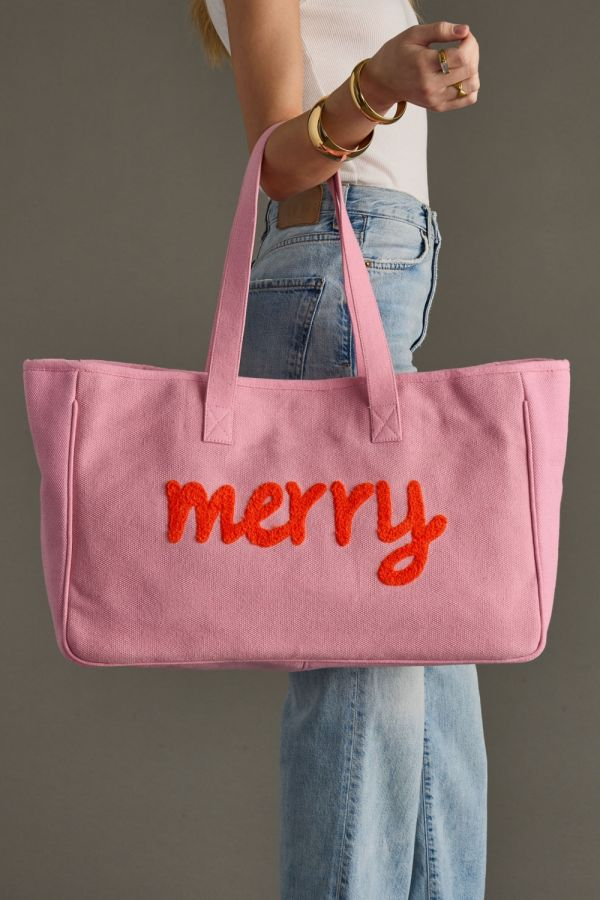 The Merry & Bright Tote | Colorful Holiday Cotton Tote Bag