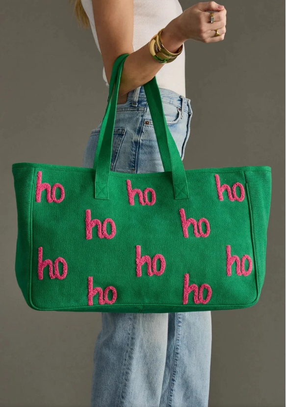 The Merry & Bright Tote | Colorful Holiday Cotton Tote Bag