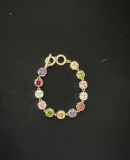 Square Stone Evening Toggle Bracelet - Delta Swanky Girl
