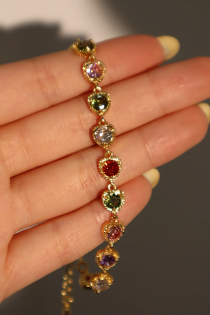 Luxsy Gemstone Heart Bracelet - Delta Swanky Girl