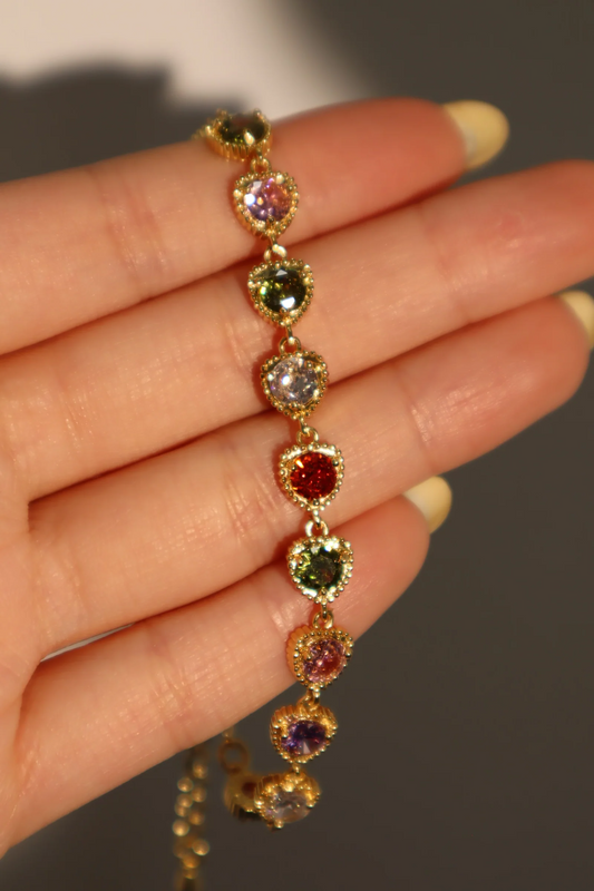 Luxsy Gemstone Heart Bracelet