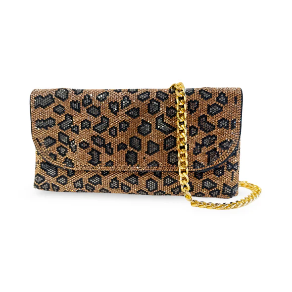 Copacabana Sparkling Evening Clutch - Leopard
