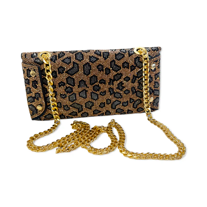 Copacabana Sparkling Evening Clutch - Leopard
