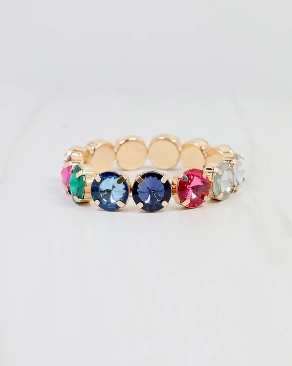 Stella Rhinestone Stretch Bracelet - Bright