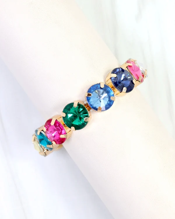 Stella Rhinestone Stretch Bracelet - Bright