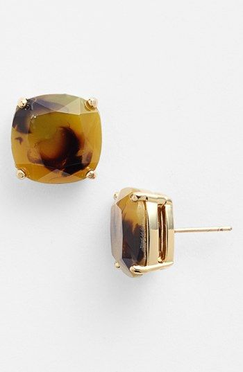 Mallie Square Gemstone Stud Earring - Baltic Amber