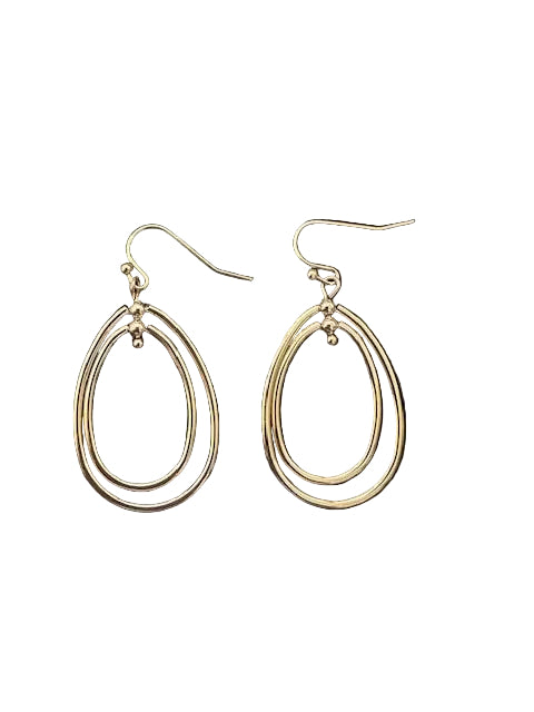 Double Open Teardrop Earring (Gold)