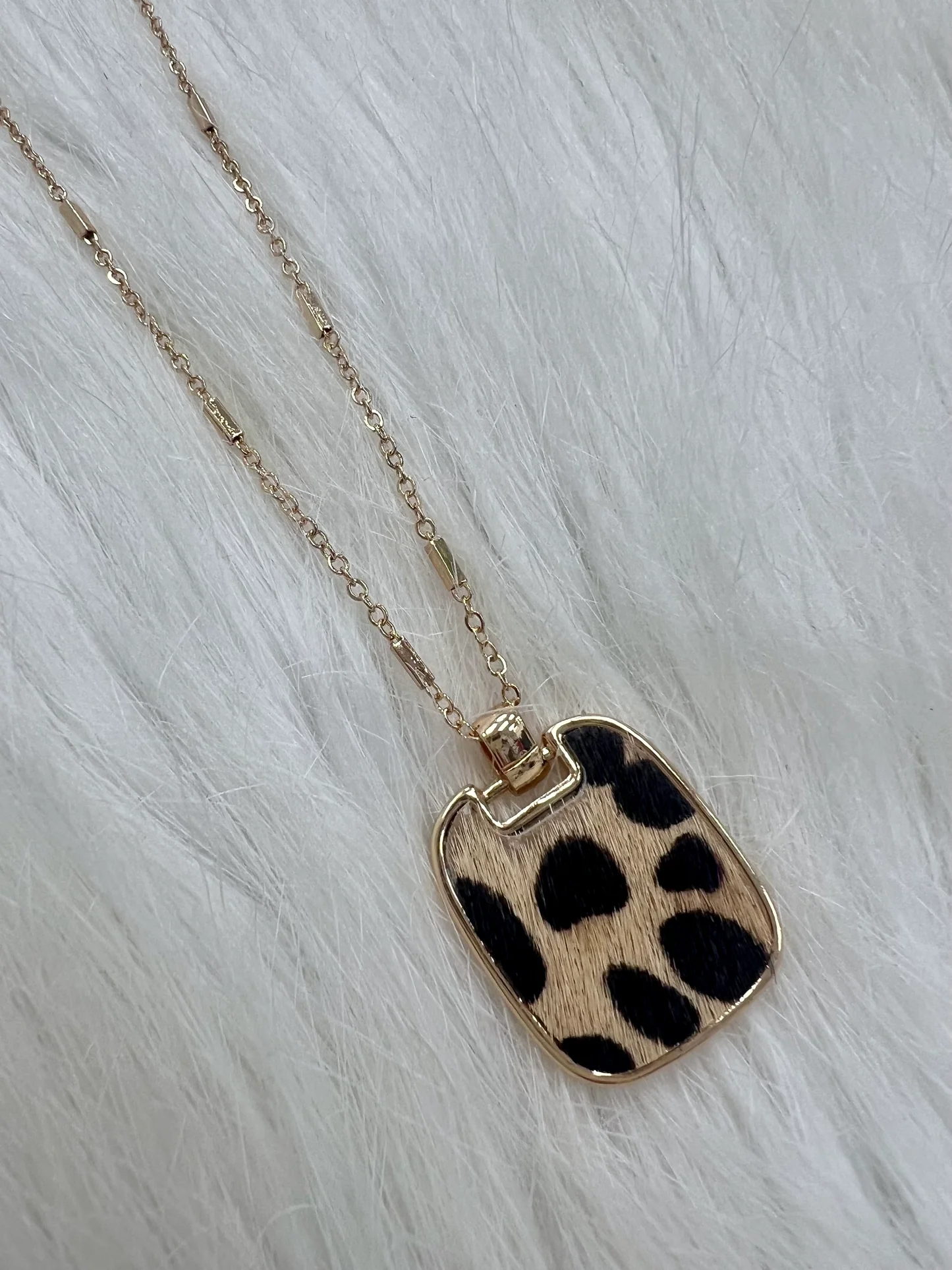 Wild Love Leopard Faux Hair Necklace - Delta Swanky Girl